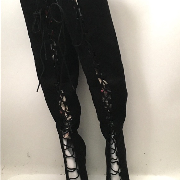 Fashion Nova Lace Up Knee High Heel Boots - Picture 8 of 16